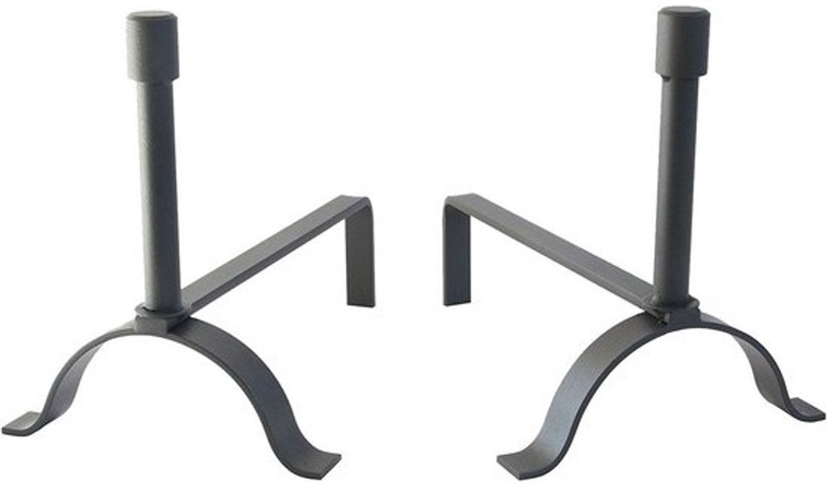 Smeedijzeren vleugels voor open haard in grafiet modern design
