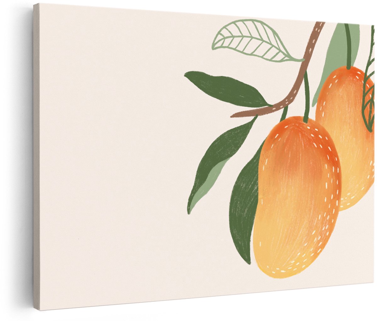 Artaza Canvas Schilderij Mango - 180x120 cm - Groot - Wanddecoratie Fruit - Muurdecoratie Botanisch - Decoratie Keuken - Schilderijen Op Canvas