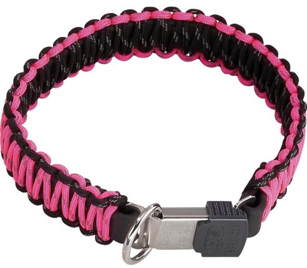 Stevige Paracord Hondenhalsband met RVS Clic Lock, Waterafstotend en Reflecterend, 50 cm