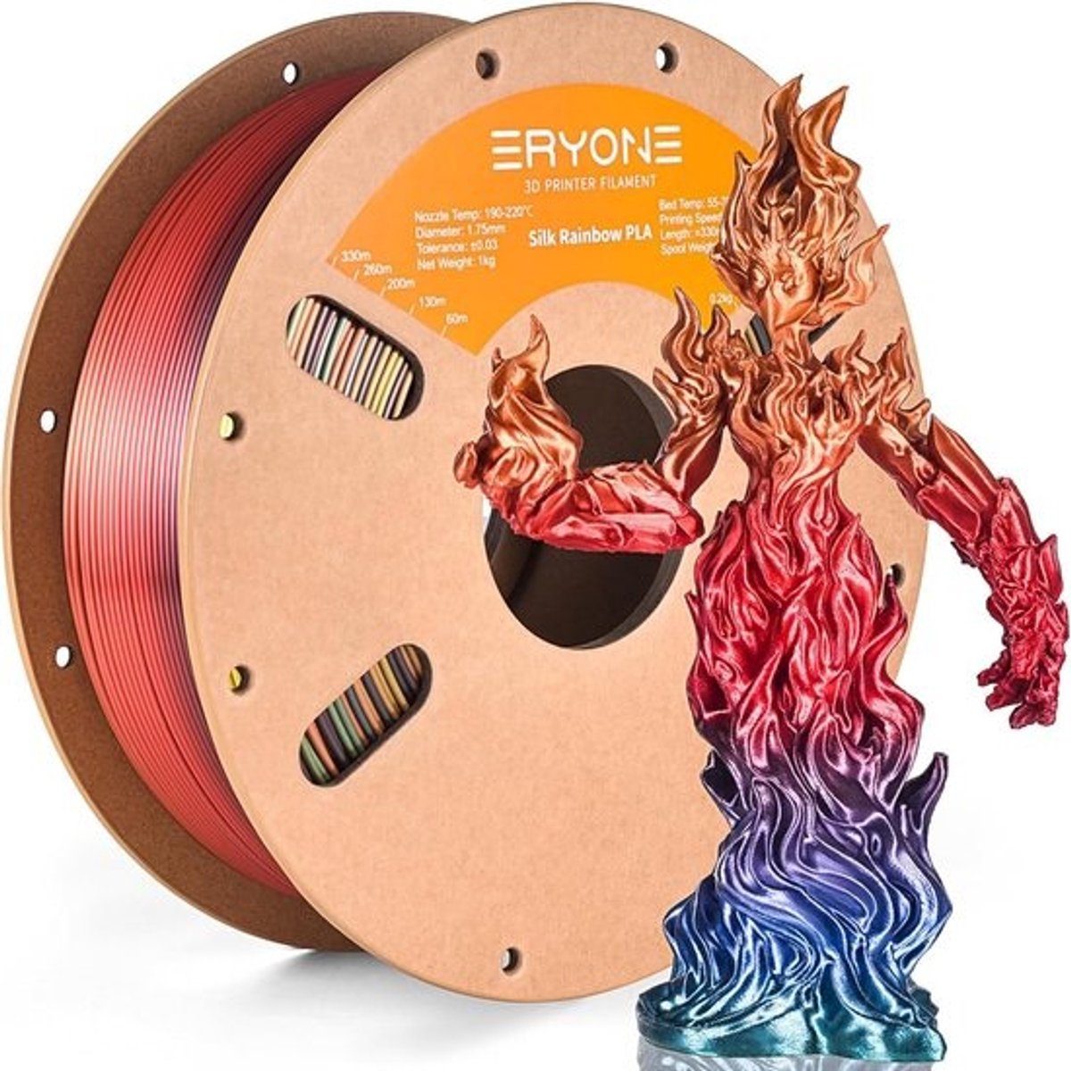 Regenboog PLA Filament 1.75mm voor 3D Printers, 1kg, Sunset Kleur