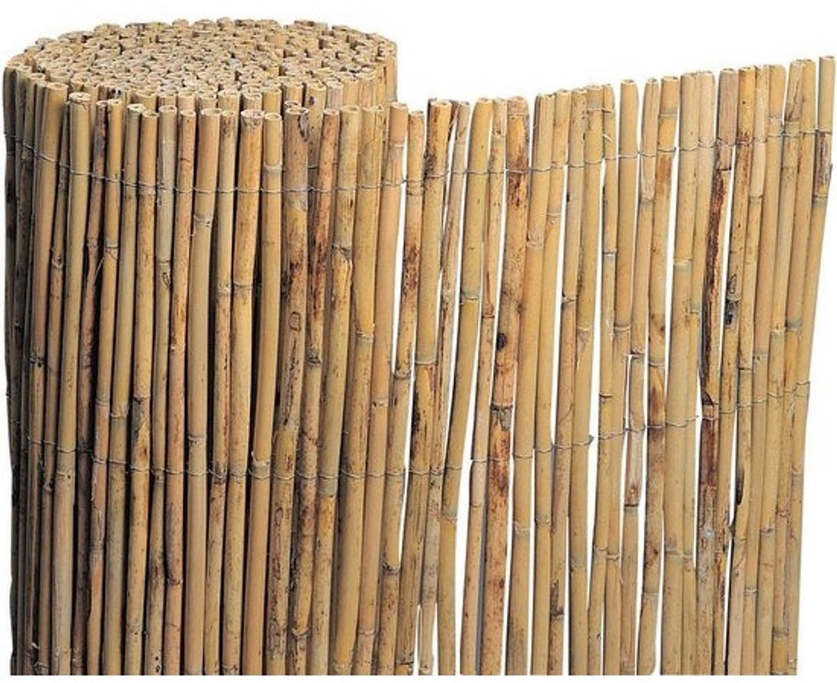 Bamboemat Tuinscherm - Rolgordijn Bamboe - Privacy Creëren - Dicht Gevlochten - 2x5 m - Natuurlijk