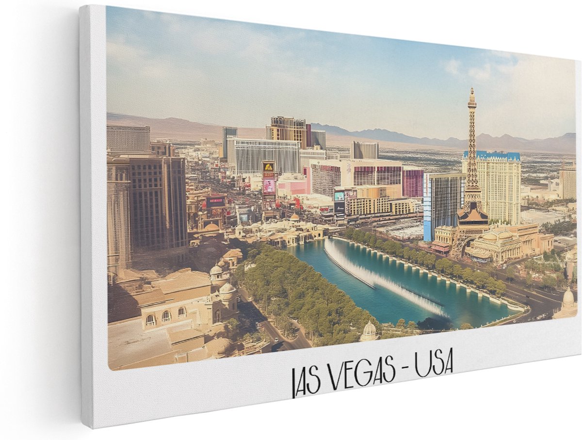 Artaza Canvas Schilderij Skyline Las Vegas - 180x90 cm - Groot - Wanddecoratie Amerika - Muurdecoratie Stad USA - Schilderijen Op Canvas