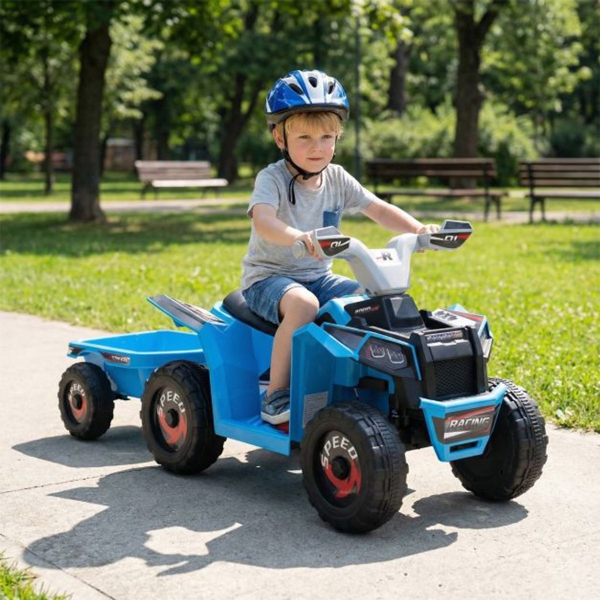 SureDeal® - Speelgoedauto' - Elektrische Quad - Kinderen Quad - Kinderen - 104x39x48 cm - Wit