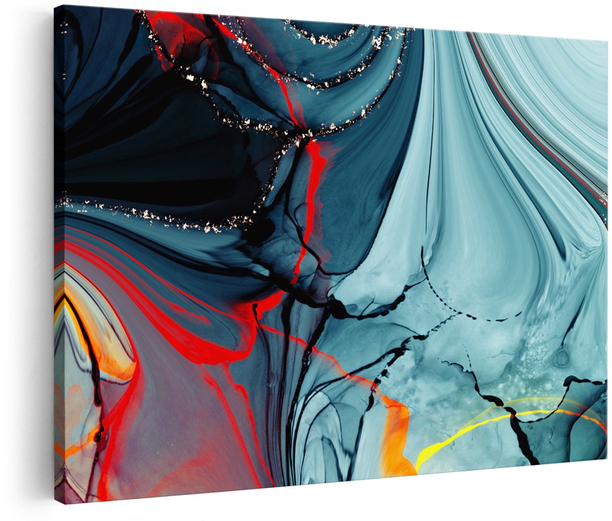 Artaza Canvas Schilderij Abstracte Kunst - Moderne Luxueuze Marmer - 180x120 cm - Groot - Foto Op Canvas - Wanddecoratie Woonkamer