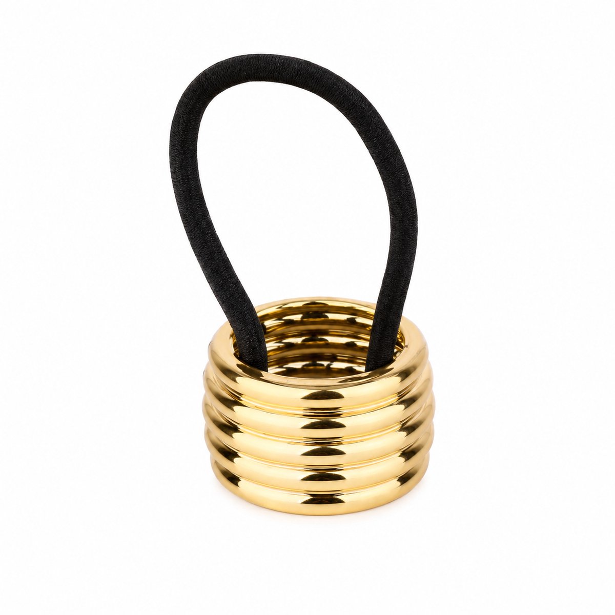 Haarklem - Staartsierklem - Staartklem - Paardenstaart - Haarelastiekjes- Goudkleurig ribbels - 1 stuks
