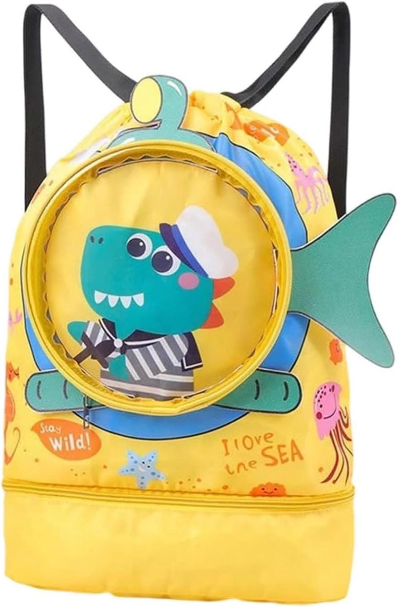 Zwem- en strandtas voor kinderen met krokodillenpatroon, ideaal voor vakantie en zwemmen