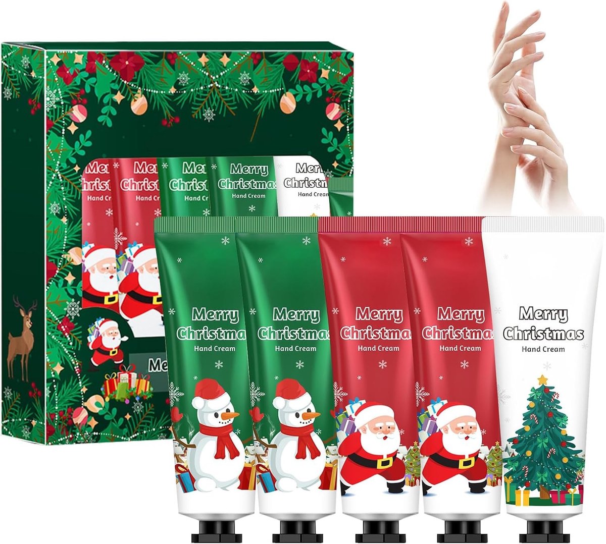 Set van 5 Handcrèmes, Perfecte Cadeauset voor de Winter, Voedende Handverzorging en Hydratatie