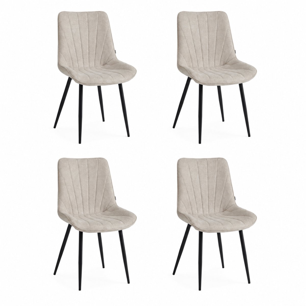 Colenis - Lesedi Eetkamerstoel - Set Van 4 - Beige - Linnen Stof
