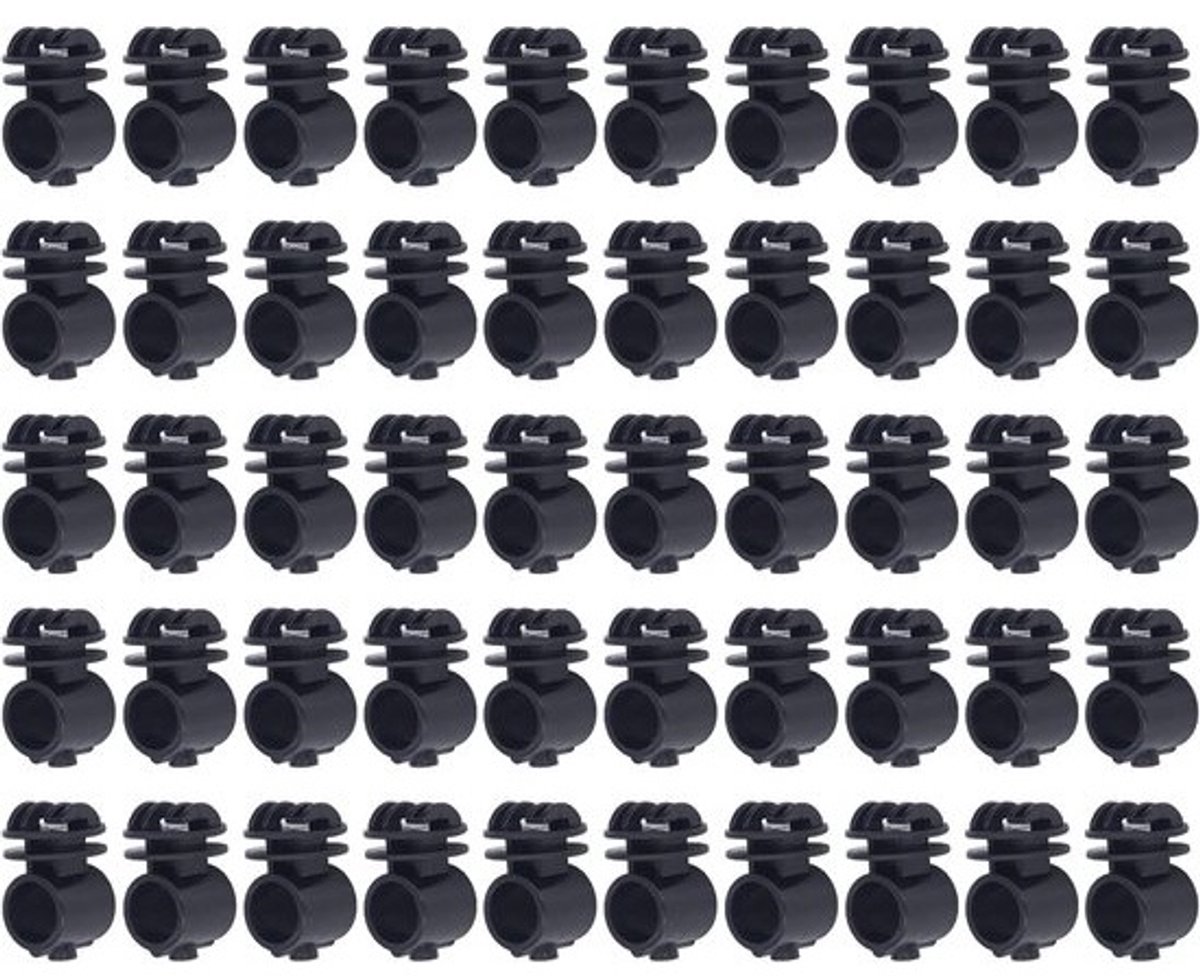 Schrikdraad Isolator - Hek Paal Isolatie - Elektrisch Hek - Set van 50 Stuks - 2.1 cm Diameter - Zwart