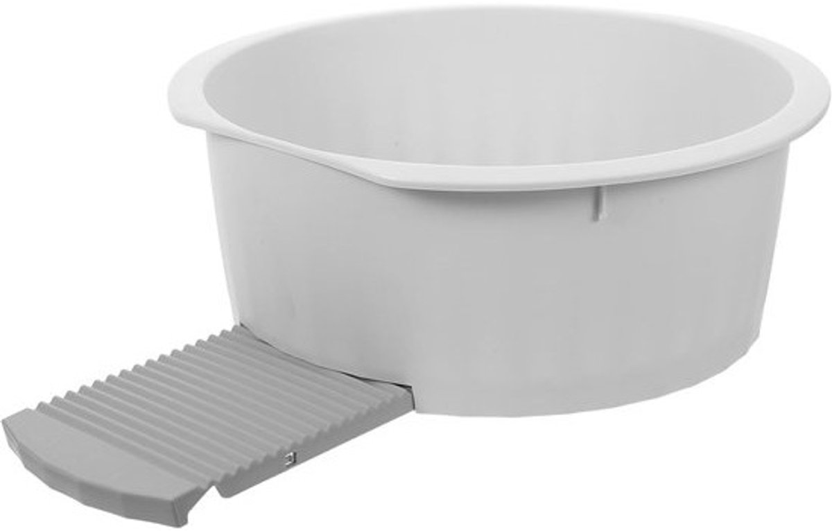 Wasbak Met Wasbord - Wastobbe Emmer - Handwas Kleding - Verstelbaar Ontwerp - 35.5x35.5cm - Grijs