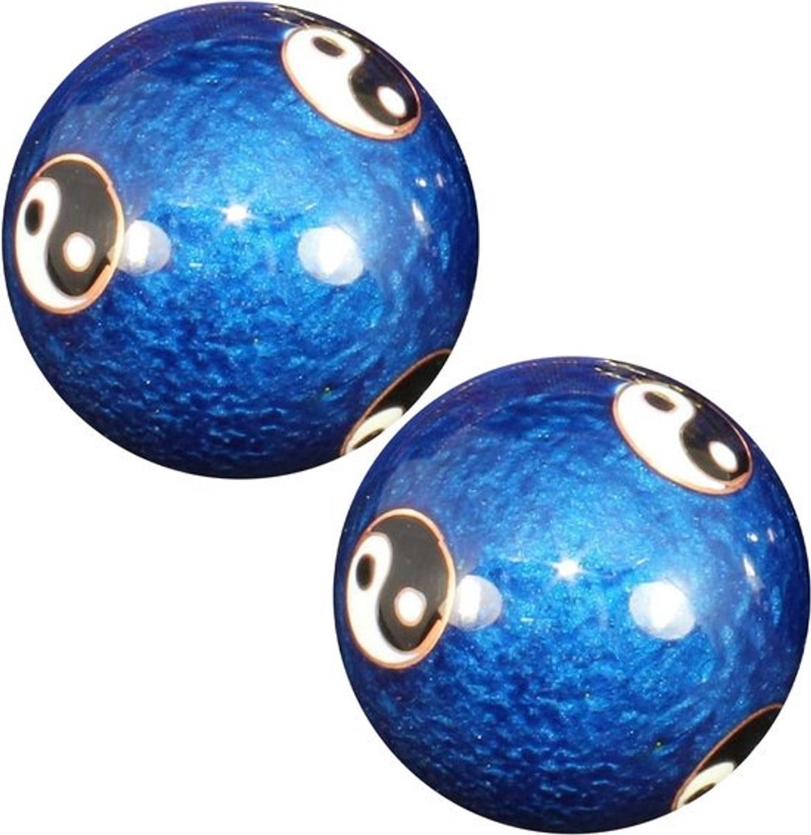 Hand Oefenballen - Meditatie Ballen - Handfunctie Verbeteren - Met Gong Geluid - 4.7 cm - Blauw