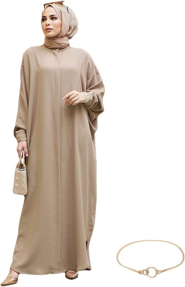 Lange Islamitische Gebedskledij voor Dames - Modest Abaya Jurk met Riem