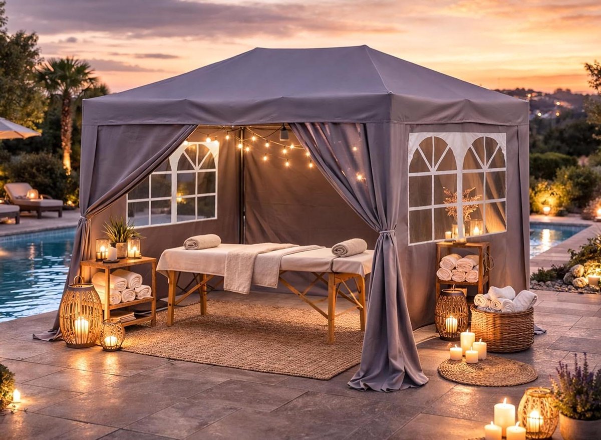 Pop-up Gazebo - Feesttent Tuin - Buiten Ontspannen - Met Zijwanden - 2x3 Meter - Grijs