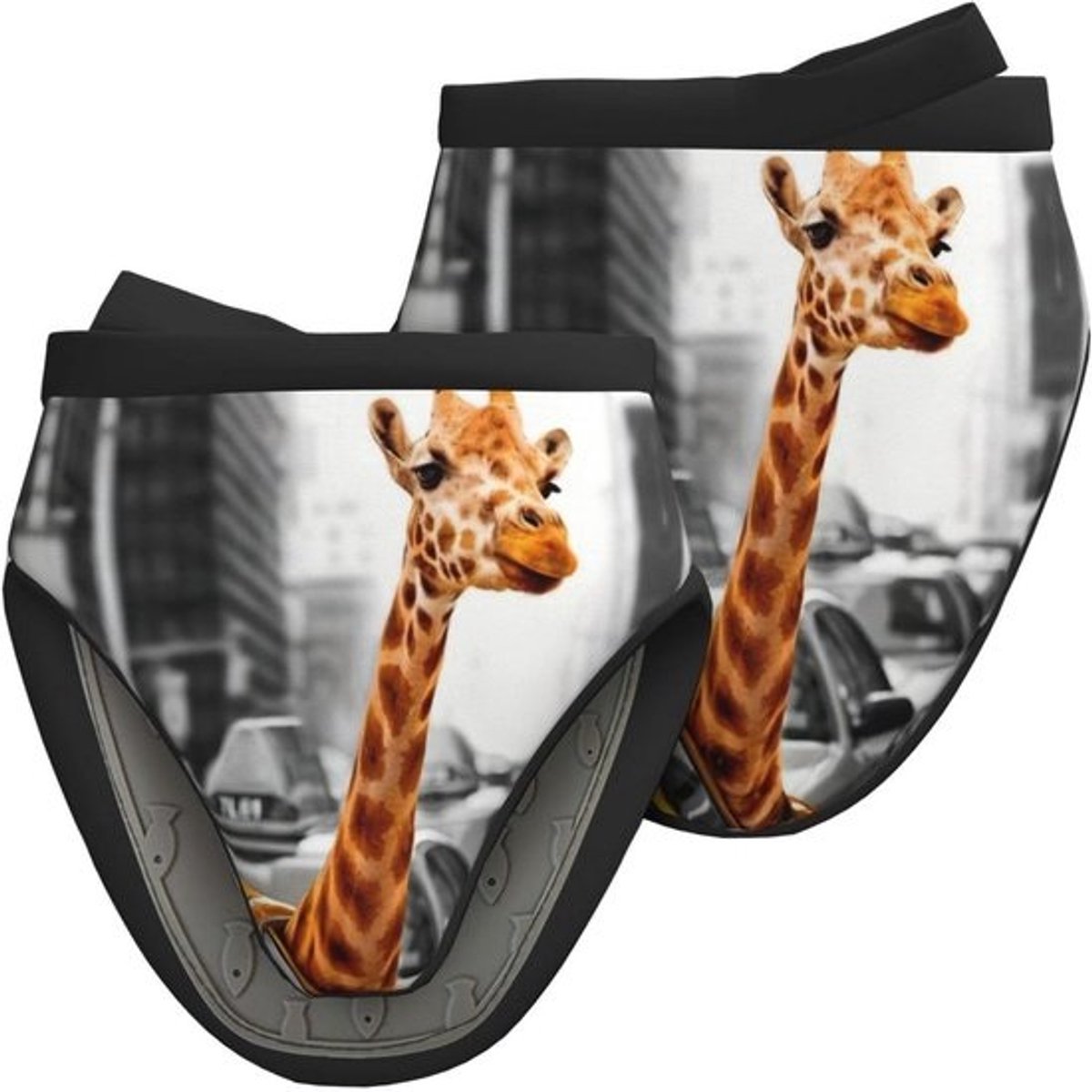 Ovenwanten - Siliconen handschoenen - Keuken koken - Eendenbek ontwerp - 2 stuks - Giraffe New York Print