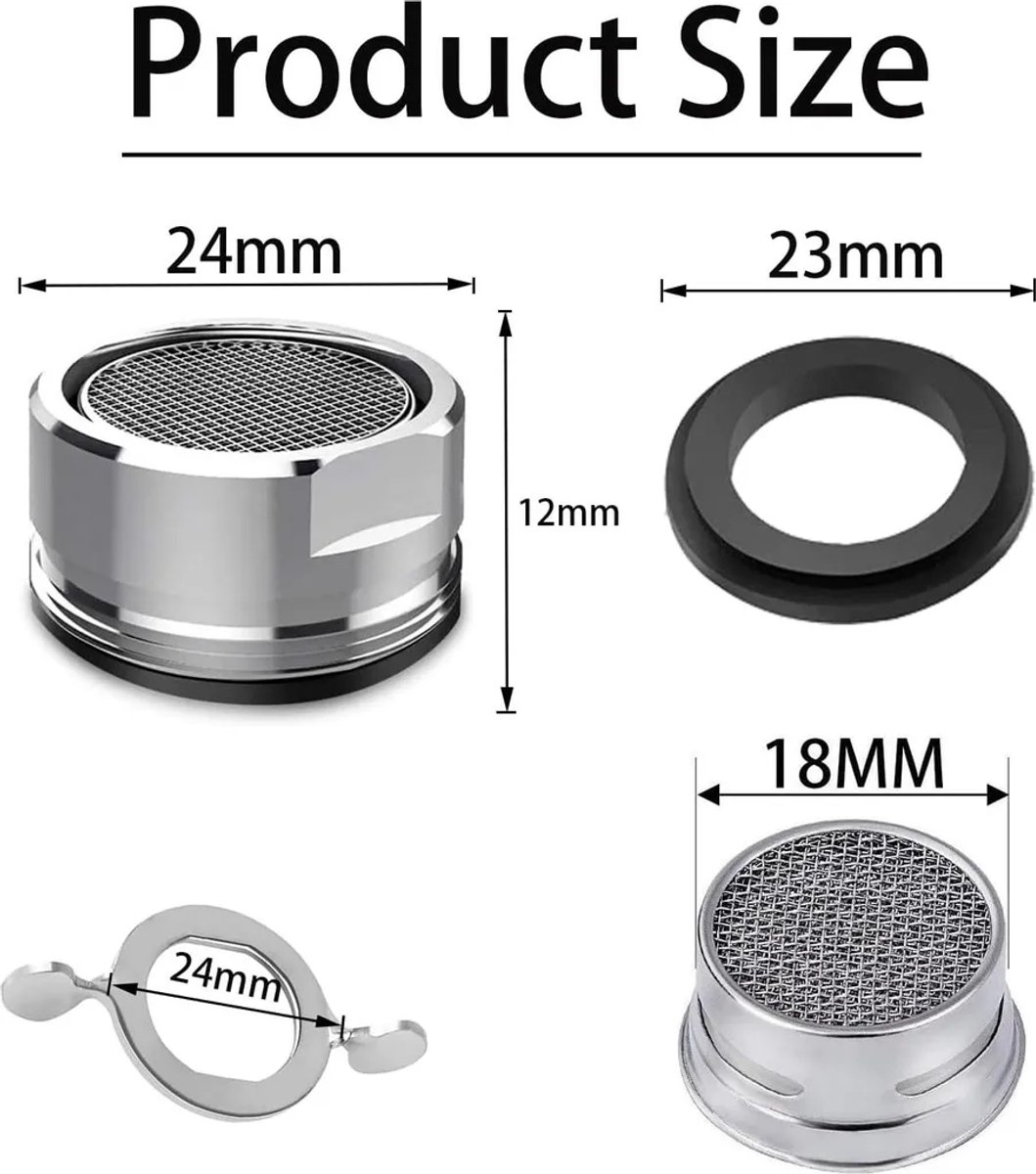 3-delige set - Beluchter - Debietregelaar - M24 - Universeel - Waterbesparend - Inclusief diverse accessoires - Beluchteraccessoires - Roestvrij staal