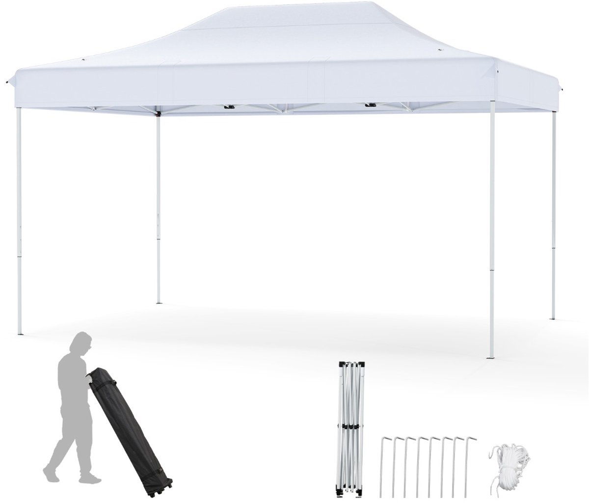 SureDeal® - Partytent - Instant Tuingazebo Tuintent - Afwateringsgaten Roltas Verstelbare - Bruiloften Barbecue - 445x300x313 cm - Wit