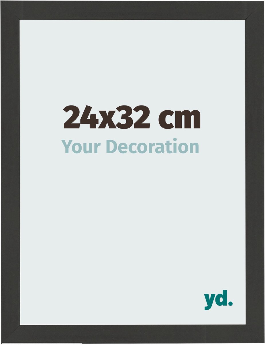 Your Decoration - Fotolijst 24x32 cm - MDF - Zwart Houtnerf - Bologna