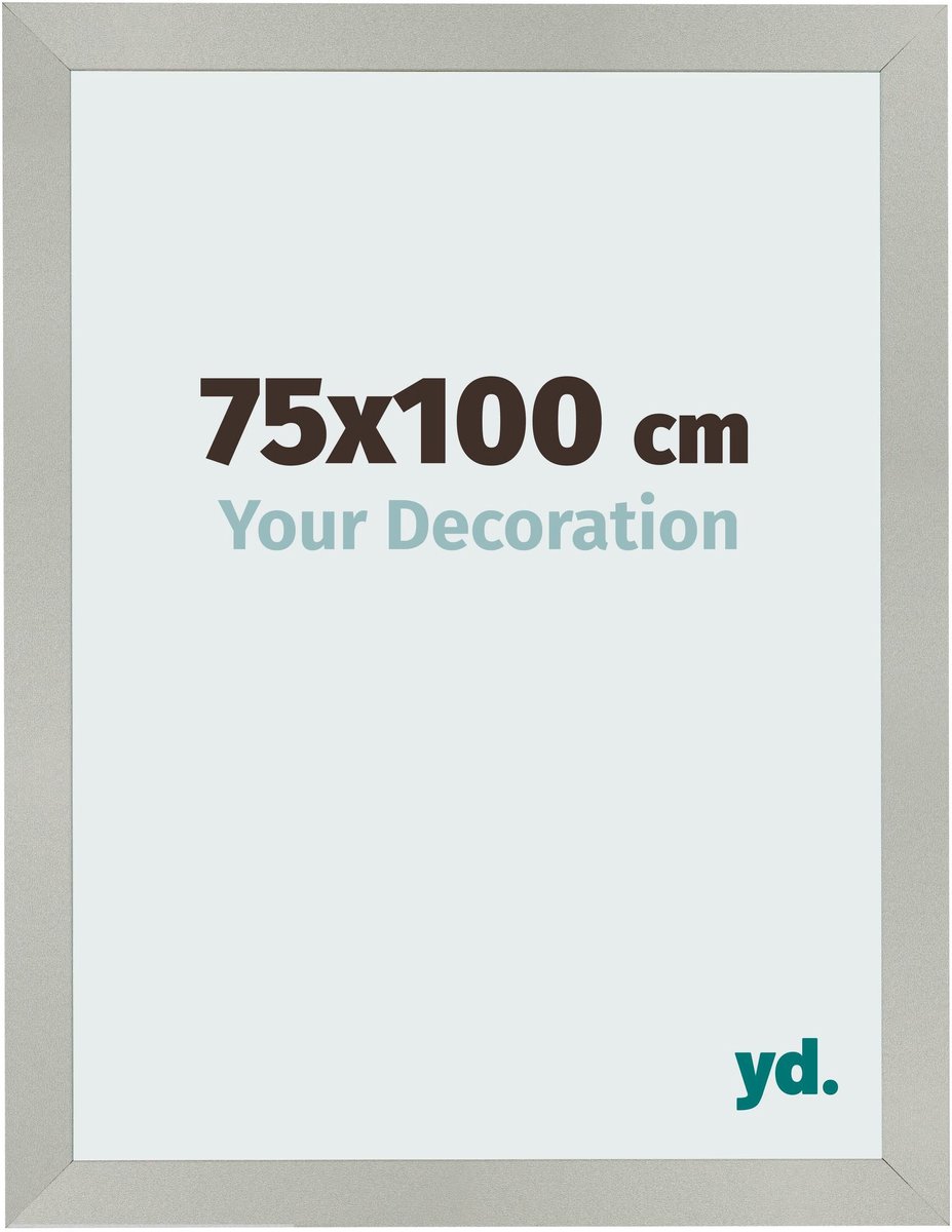 Your Decoration - Fotolijst 75x100 cm - MDF - Zilver Mat - Bologna