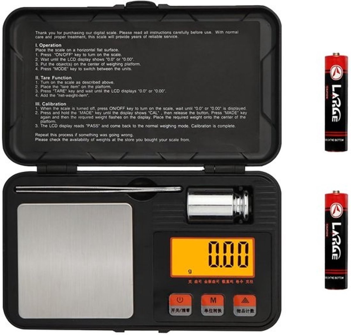 Digitale Weegschaal - Precisie Mini Schaaltje - Nauwkeurig Afwegen - 0.01g Precisie - 50 Gram Max - Zilver