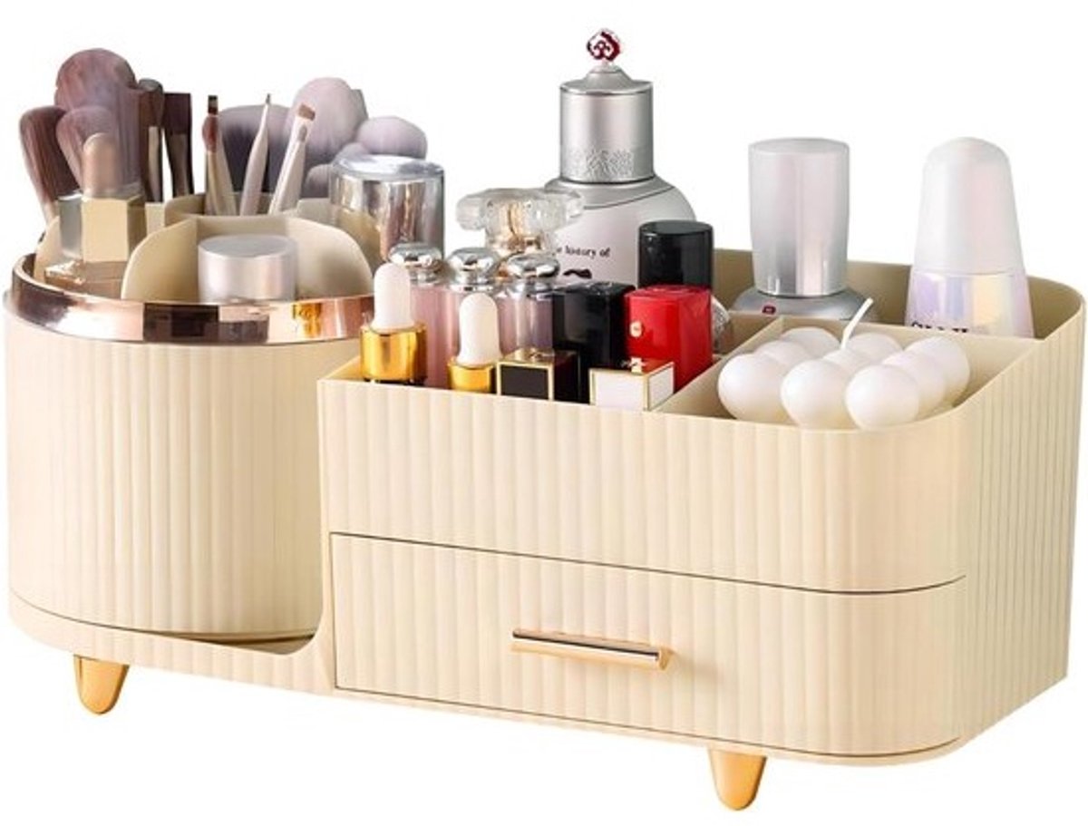 Make-uporganizer met lades - ruimtelijke vitrine voor make-up, huidverzorging, borstels en accessoires