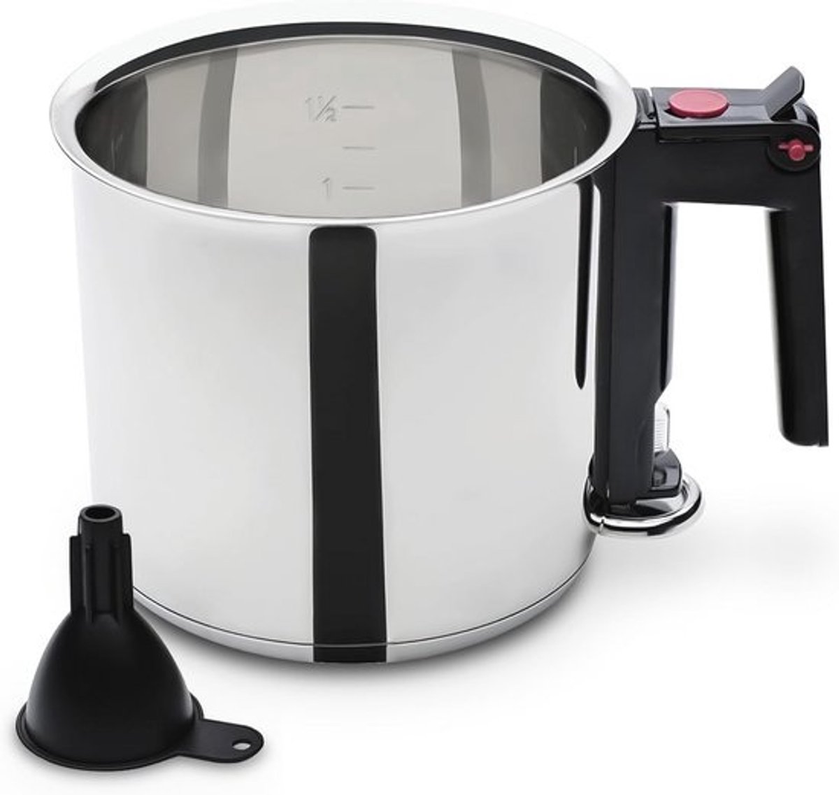 Simmertopf Waterbadkoker 1,5L - Roestvrij Staal - 16 cm - Vultrechter Inclusief - Vaatwasmachinebestendig