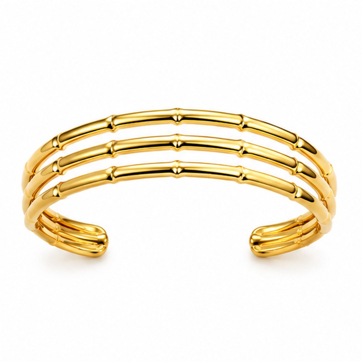 Cilla Jewels Goudkleurige Damesarmband - Bamboeprofiel