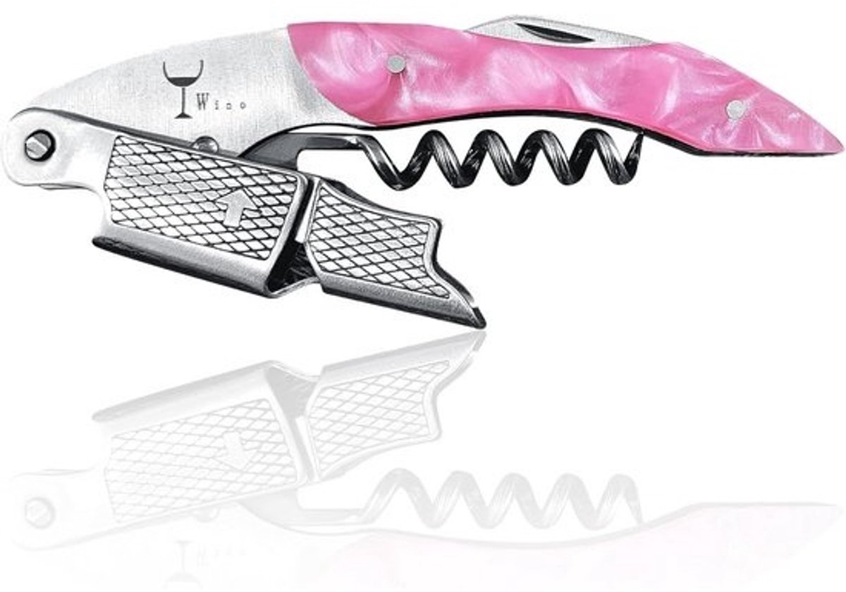 Professionele Sommelier Kurkentrekker - Dubbelscharnierend met Foliesnijder en Push-Forward Flesopener - Wino Wine Key