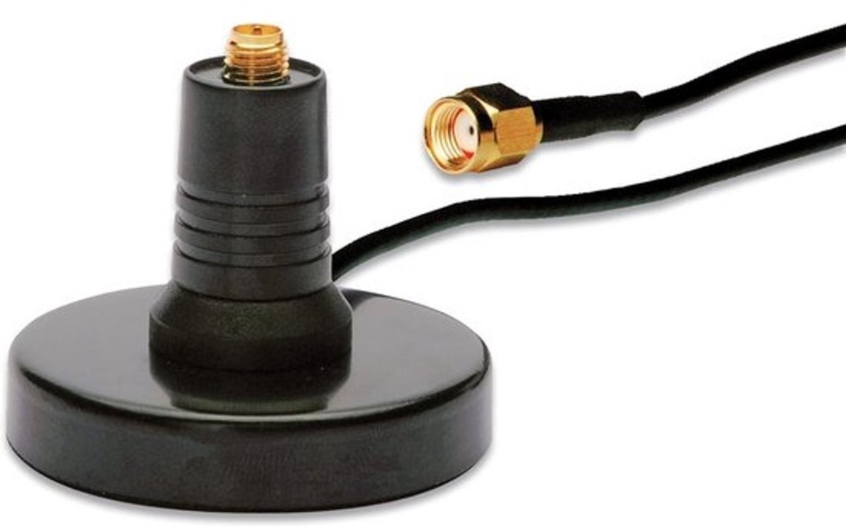 Draadloze LAN Antennevoet voor 2,4 & 5 GHz Wi-Fi - Magnetisch met RP-SMA Connector - 1,5m Kabel - Zwart