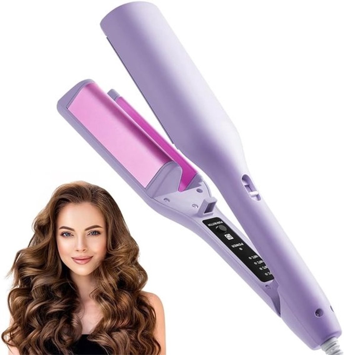 Wafeltang – Wafeltang Voor Dik en Dun Haar – Wave Tang Voor krullen – Krultang met Handschoenen – Met Haarspelden Styling