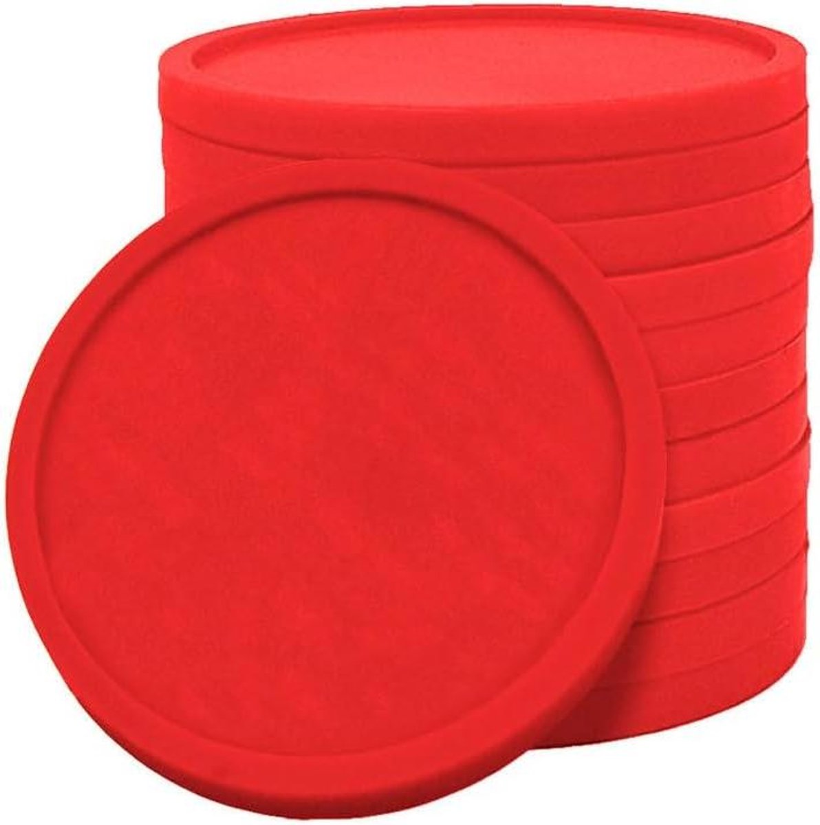 Plastic munten - Winkelwagenmunt consumptiemunt - Sloten openen - Formaat 2 euro munt - 100 stuks - Rood