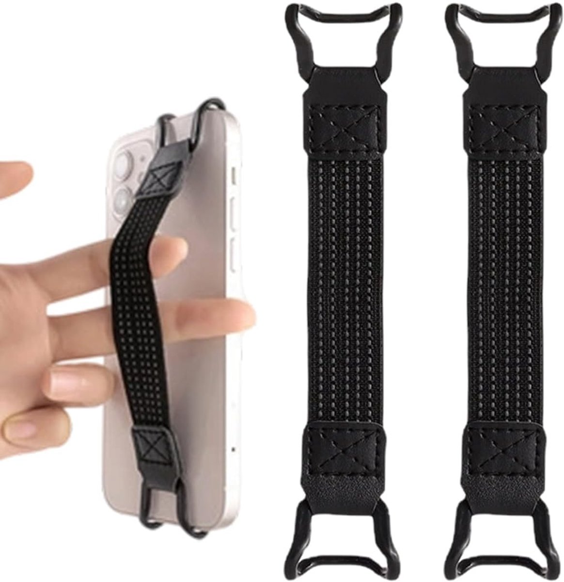 Set van 2 Flexibele Elastische Straps met Koord voor E-Reader en Tablet Houder voor Vingers en Grip (7x13cm) - Ideaal voor Thuis en Onderweg