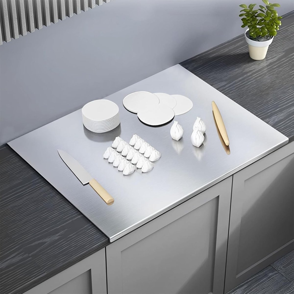 Roestvrijstalen Snijplank - Zilver - 40 x 30 x 2 cm - Duurzaam en Antibacterieel - Voor Keukengebruik