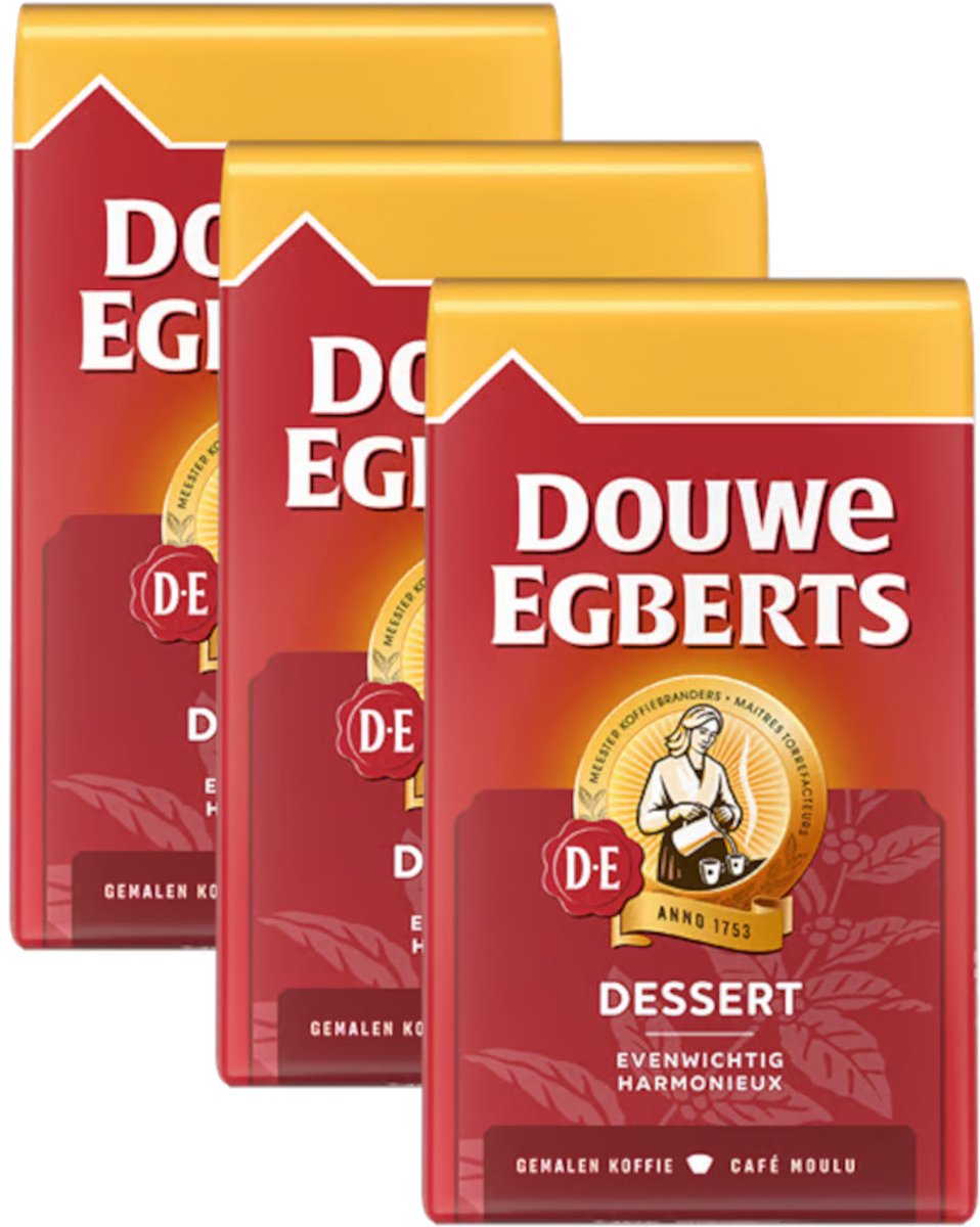 Douwe Egberts Dessert - Multipack - Gemalen Koffie - 750g (3x250g)