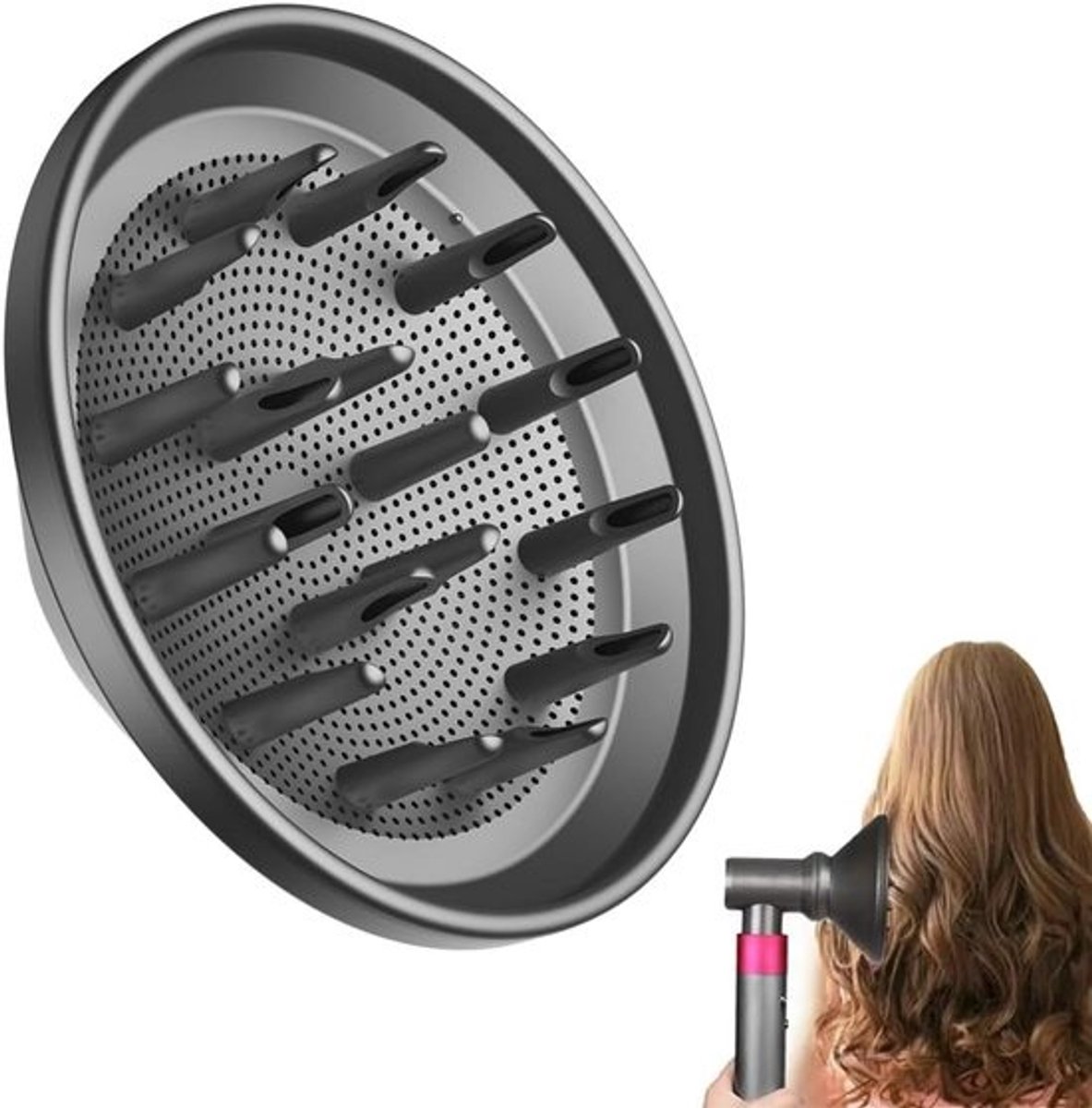 Universele Haardiffuser voor Krullend Haar - Hittebestendige en Ergonomische Diffuser voor Haardrogers