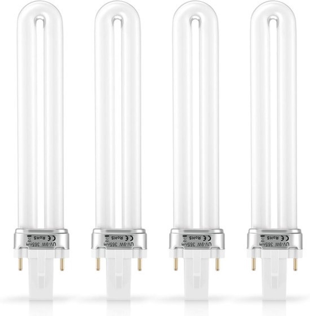 4 Stuks 9W U-Vorm UV Lamp voor Nagelkunst - Ideaal voor Professioneel Gebruik en Thuis