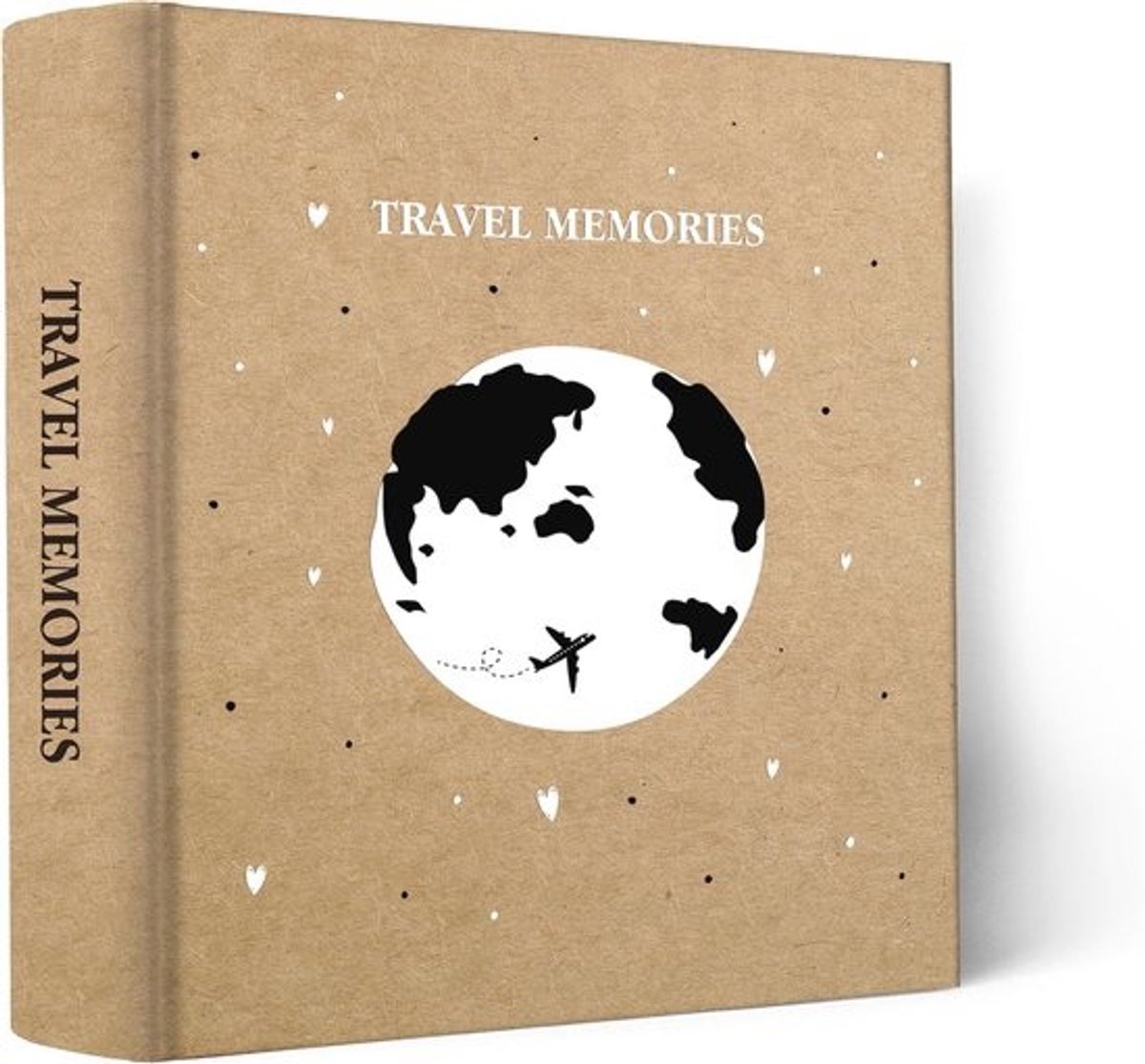 Fotoalbum voor 200 foto's - 4x6 inch met schrijfruimte - Kraft papier met wereldkaart ontwerp - Ideaal voor reizen