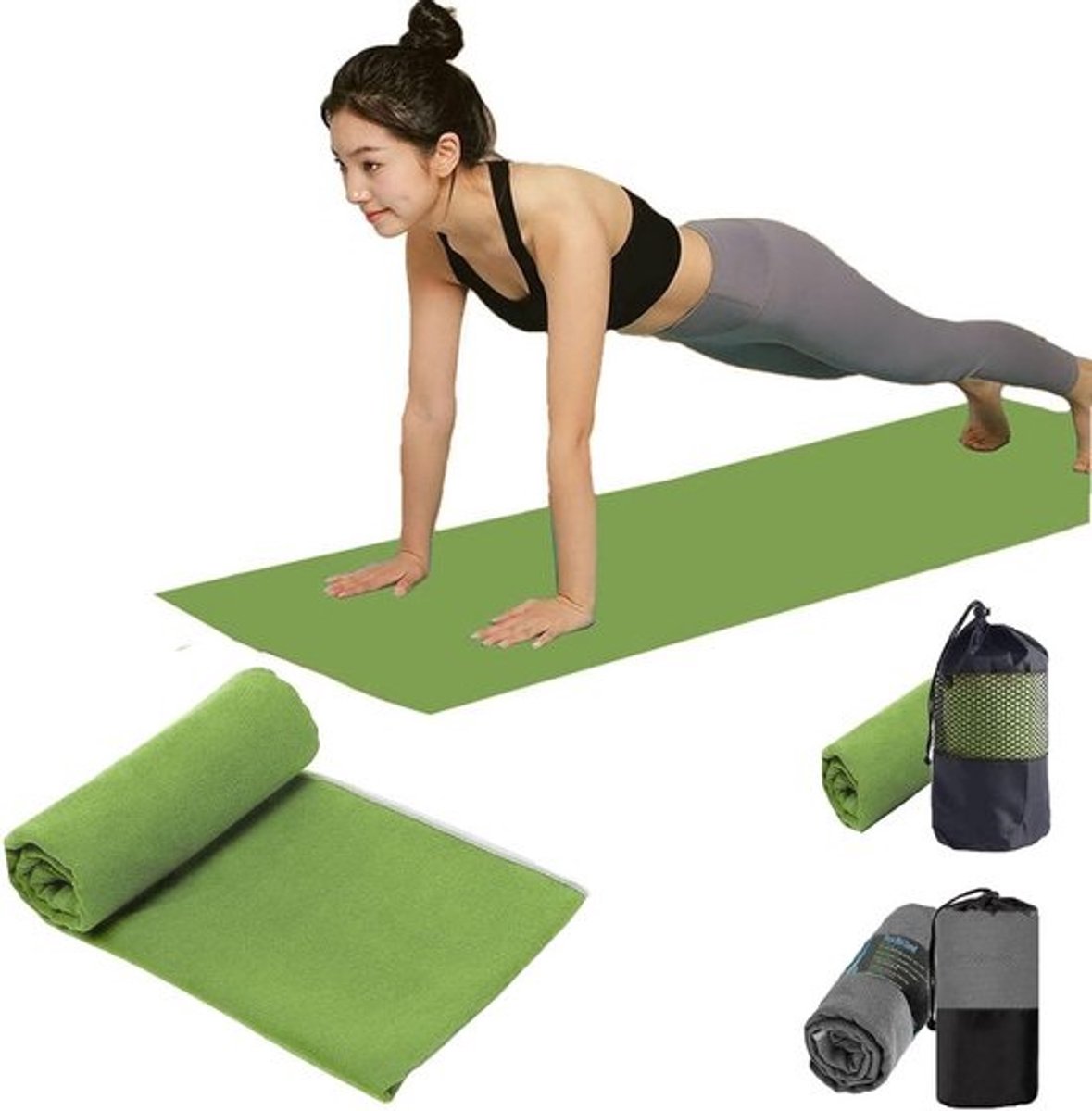 Antislip Yoga Handdoek - Sneldrogende Microfiber Fitness Handdoek 183cm x 70cm