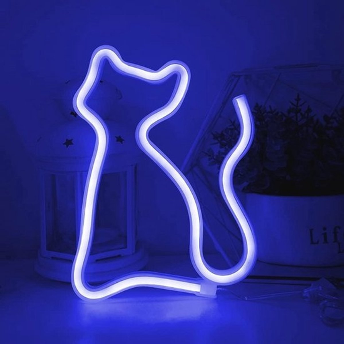 Neon Lichten LED Kat Wandlamp voor Kinderen en Decoratie - Nachtverlichting voor Thuis en Feestjes