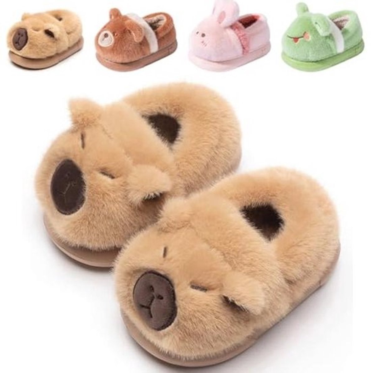 Pantoffels voor Kinderen - Warme Pluche Sloffen met Zachte Antislip Huisschoenen