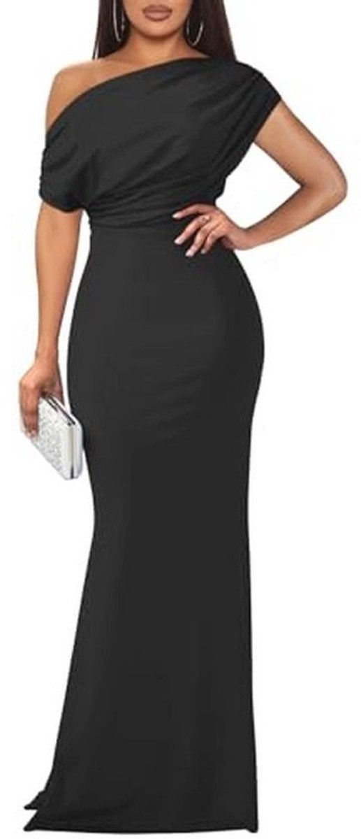 Dames Sexy Elegante Mouwloze Off-Shoulder Bodycon Lange Jurk