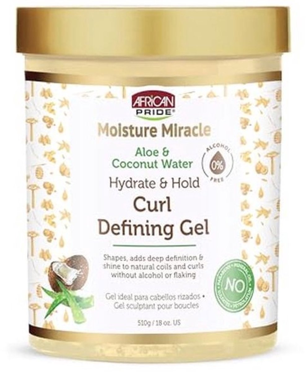 Hydrate & Hold Curl Defining Gel voor krullend en coily haar - Controleert kroezen en hydrateert zonder vlokken - 18 oz