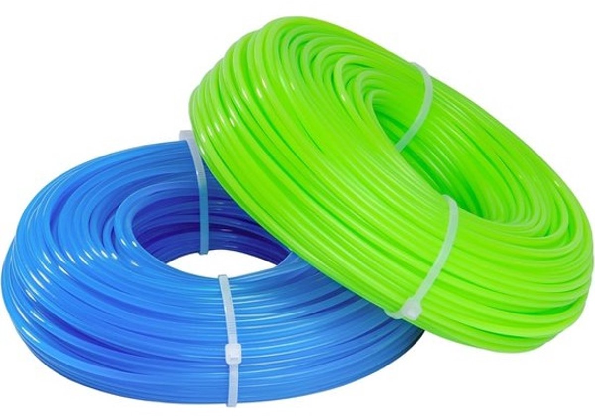 Maaidraad 2 rollen, 2,4 mm, 100 m, Nylon Trimmersnoer voor Grastrimmer en Tuinsnijder