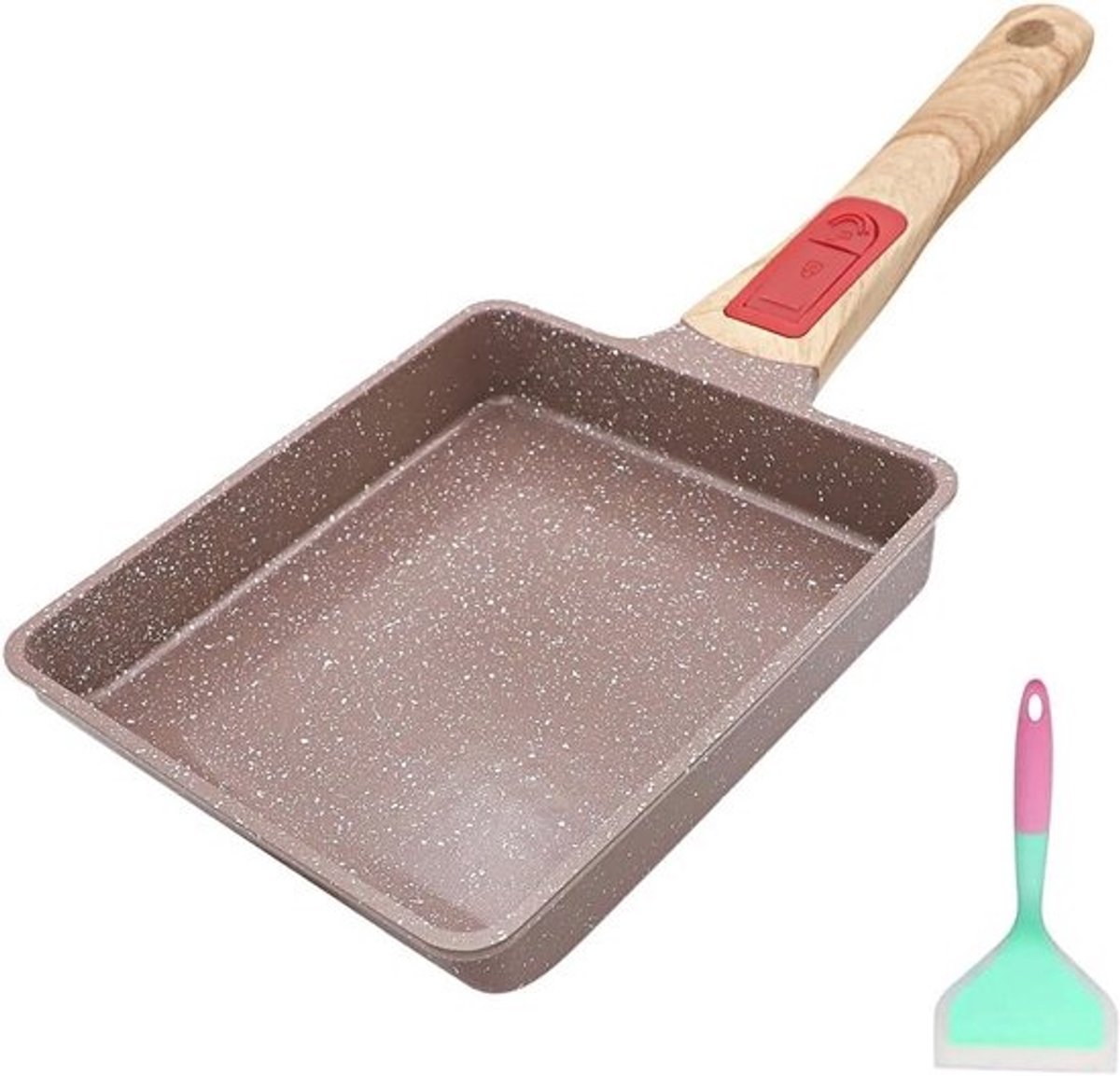 Keramische Nonstick Tamagoyaki Pan - Japanse Omelet Pan met Afneembaar Handvat
