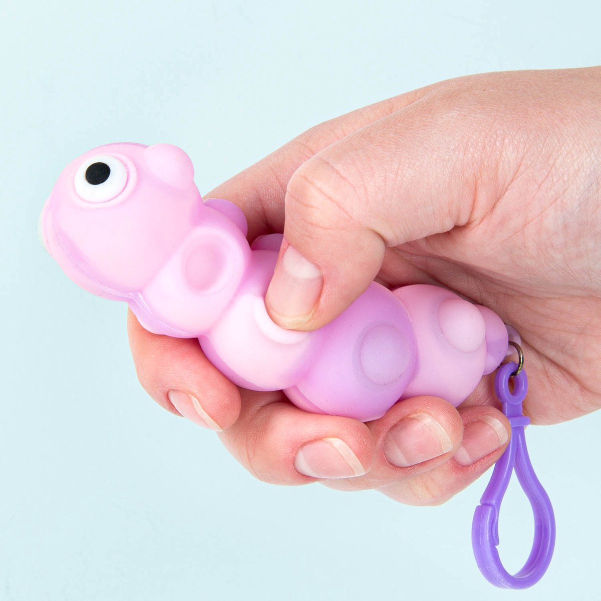 Fidget Rubs - 12cm - Sleutelhanger, Glow Worm, Glow in the Dark,