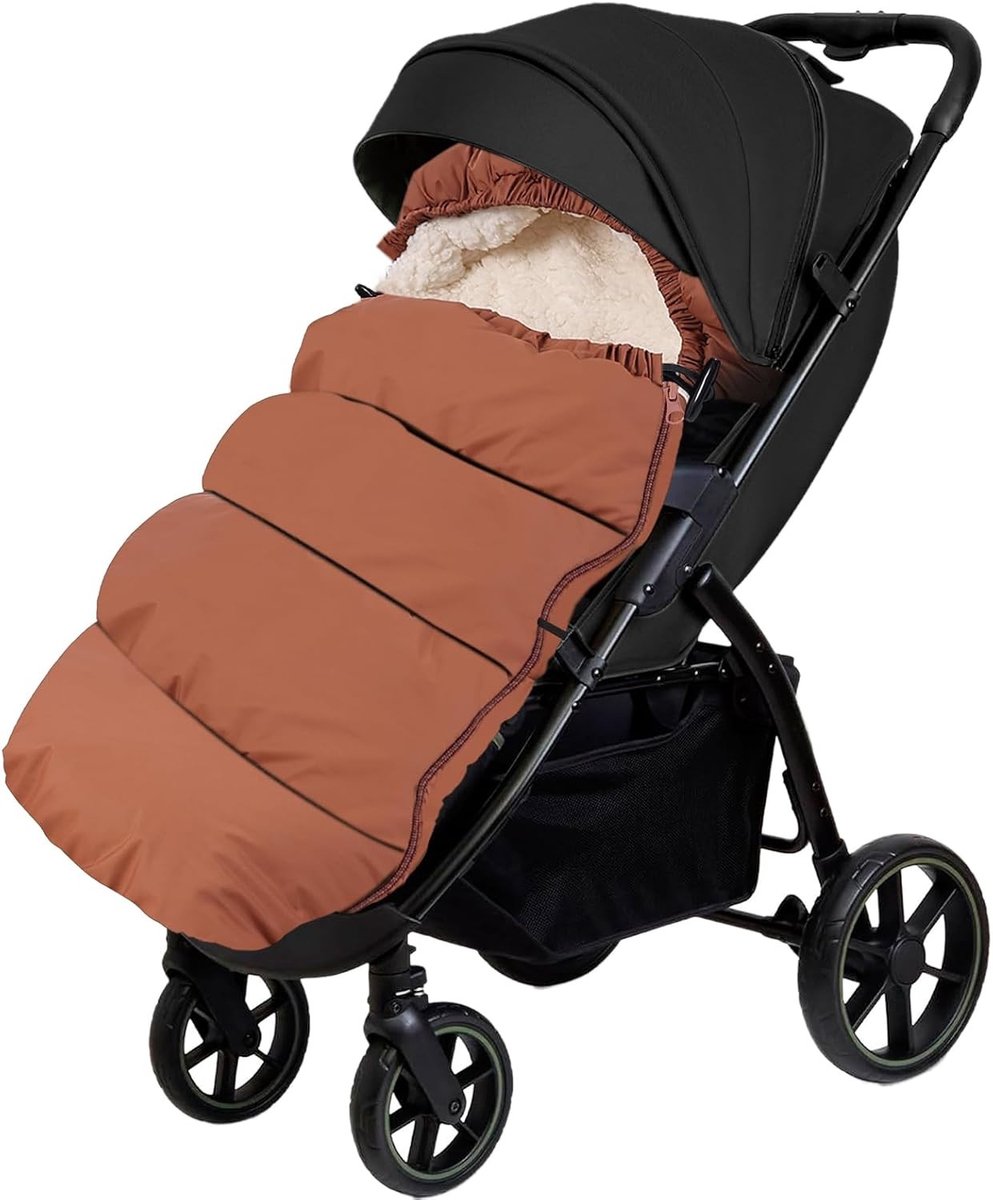 Winterse Voetenzak voor Kinderwagens, Dikke Voetenzak voor Baby's, Warm en Comfortabel, Geschikt voor Buggy's en Kinderwagens, Bruin