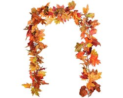 KZQ Rode Herfst Esdoornbladeren Set Van 1 – Decoratieve Slinger Voor Schoorsteen, Woonkamer, Kantoor En Slaapkamer