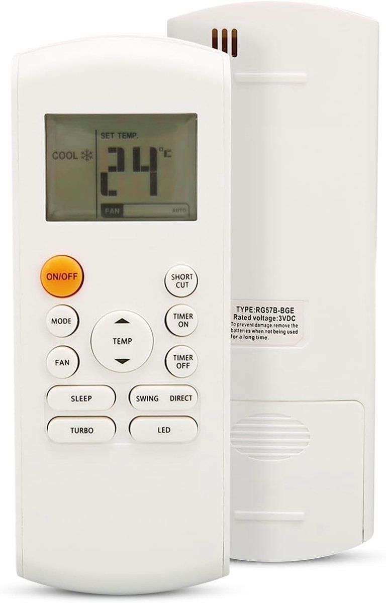 Vervangende Afstandsbediening voor Airconditioners - Geschikt voor R57 en RG57 Series, Compatibel met Diverse Merken