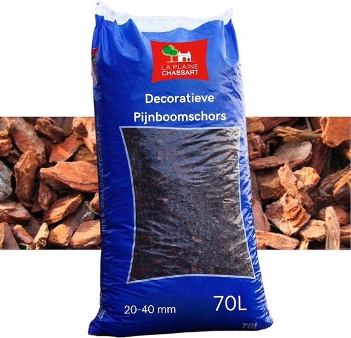 Decoratieve Pijnboomschors - Tuinbedekking Natuurlijk - Onkruid Vrij Houden - Bodem Beschermend - 70 Liter Zak