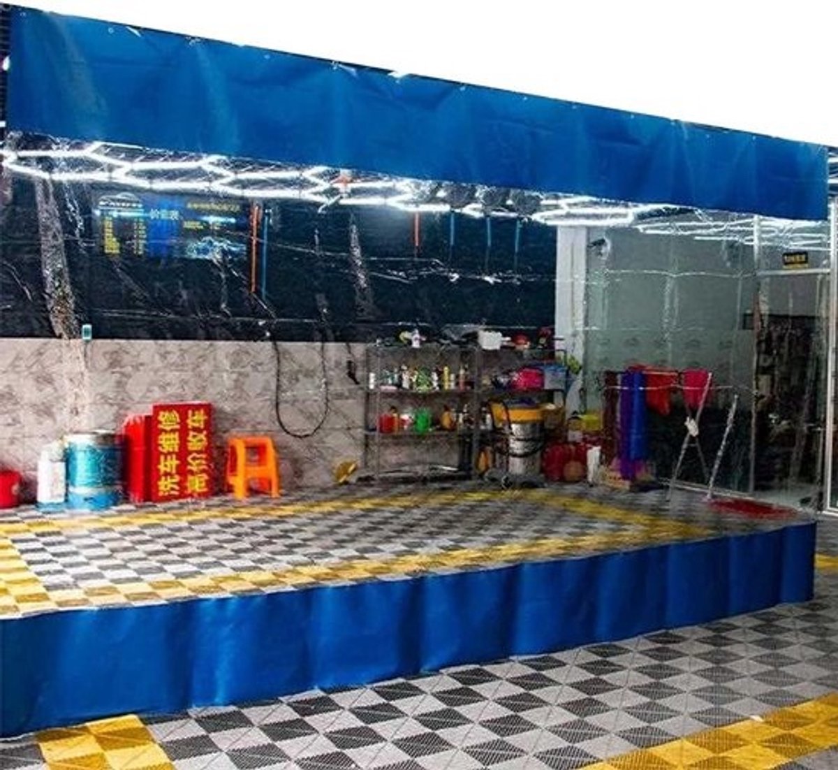 Waterdicht Gordijn - Transparant PVC Zeil - Buitenruimte Afschermen - Hoge Kwaliteit PVC - 2x3 Meter - Blauw