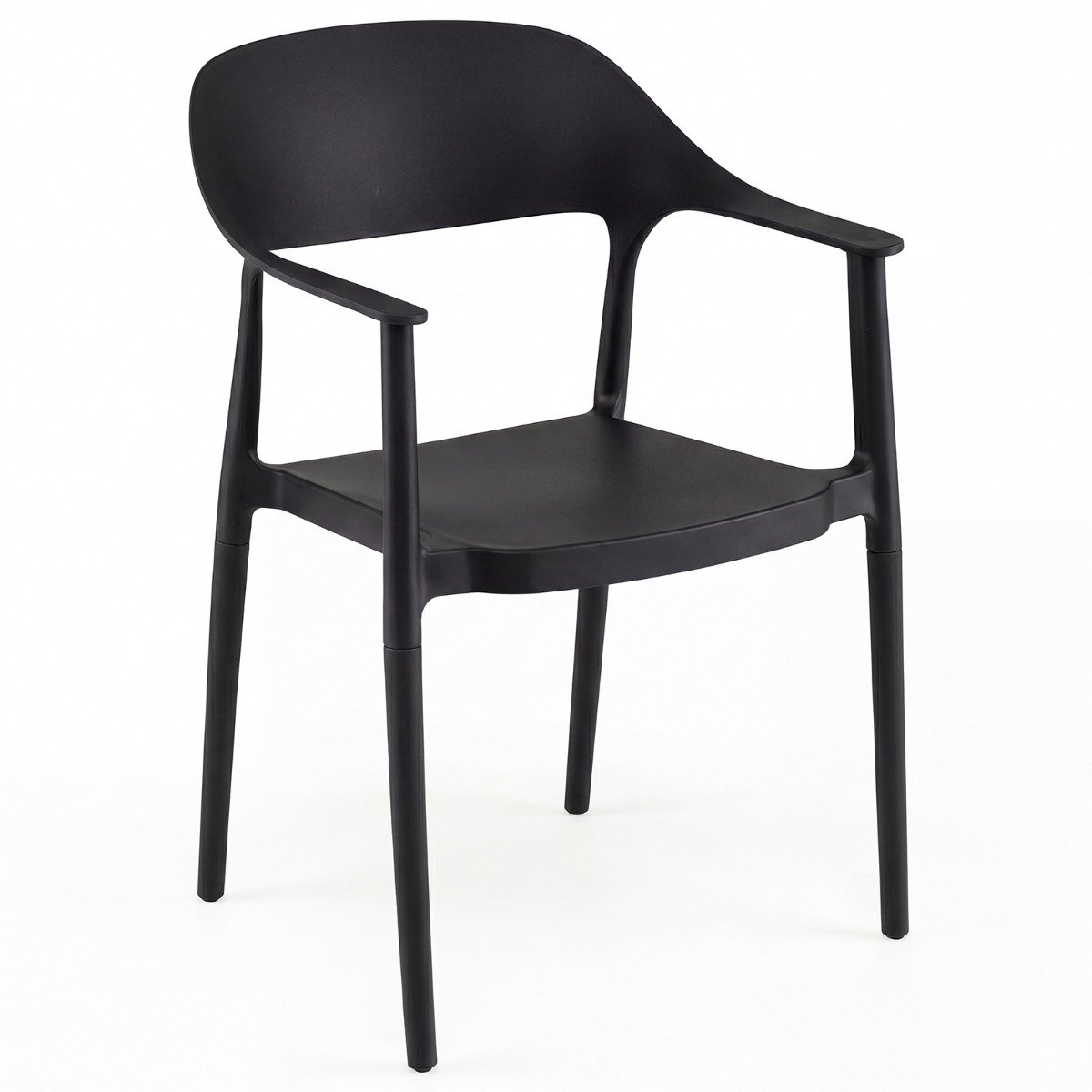 SureDeal® - Eettafel - Eetkamerstoel Weerbestendige Keukenstoel - Armleuningen - Rugleuning Lichte Stoel - Draagvermogen - 57x53x83 cm - Zwart